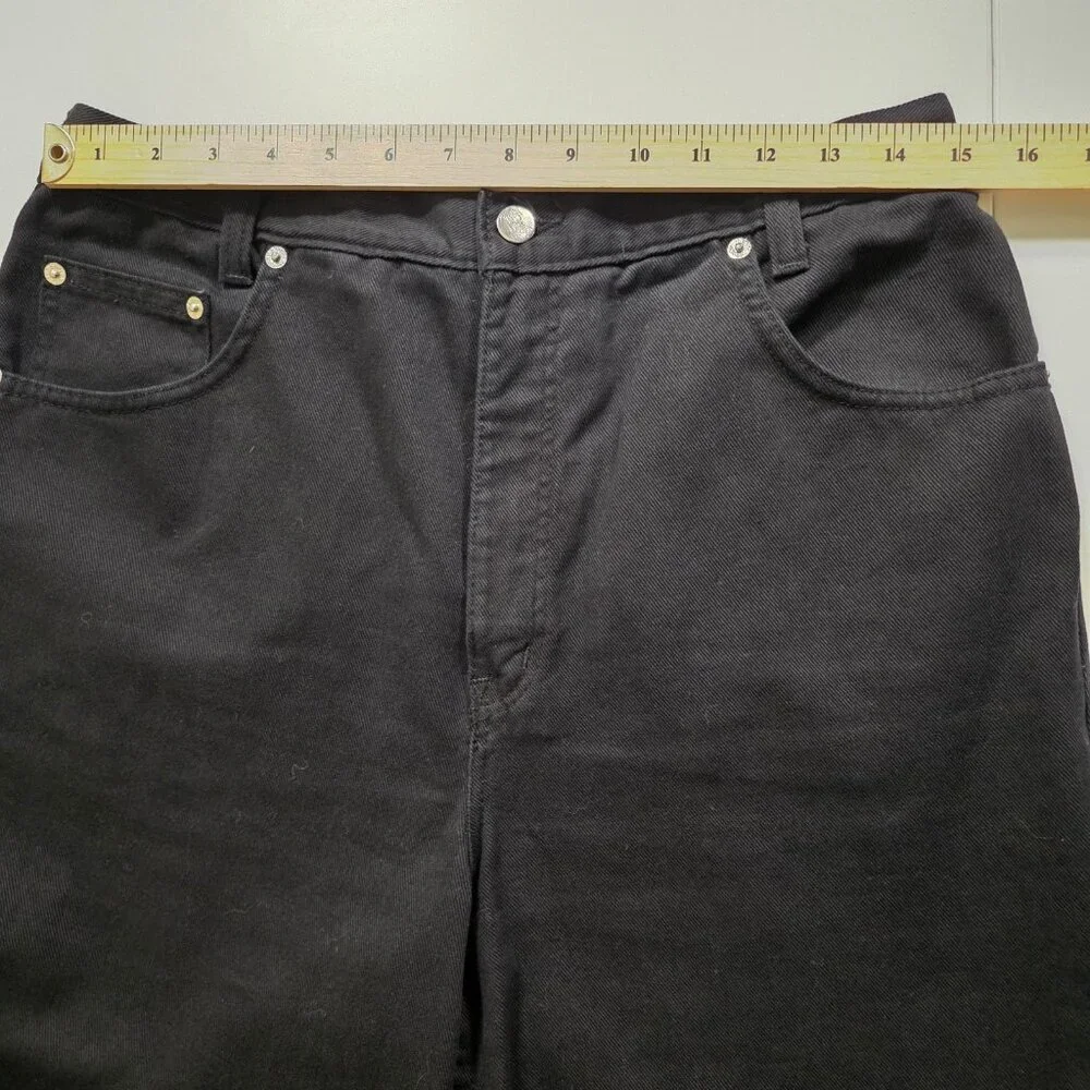 Simon Chang Jeans Women 14 Black High Rise Cotton Denim Canada Made Straight Leg - Picture 4 of 16